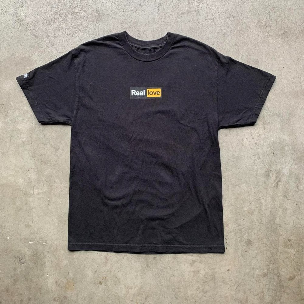 REAL LOVE PORN HUB STYLE BLACK & YELLOW JERSEY T-SHIRT